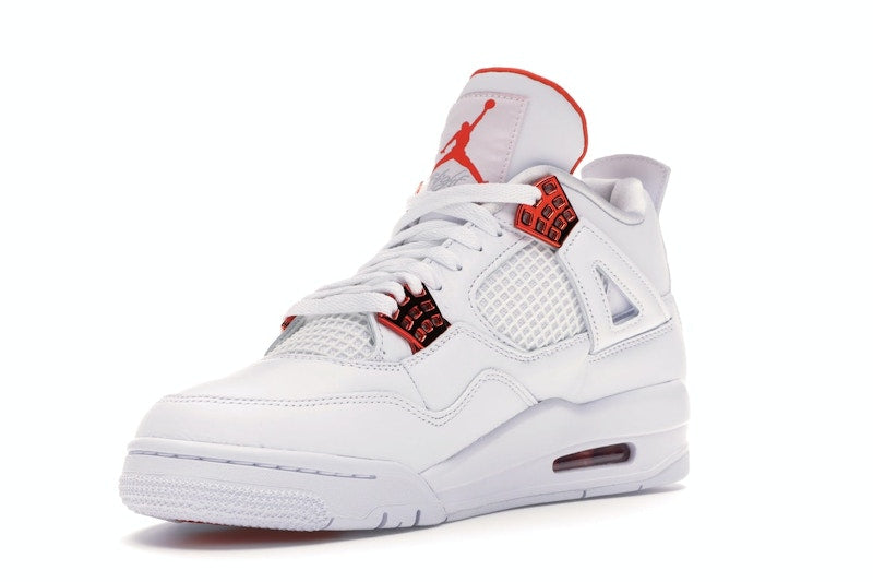 Air Jordan 4 Retro Metallic Orange - White/Metallic Silver-Team Orange - CT8527-118 - 13