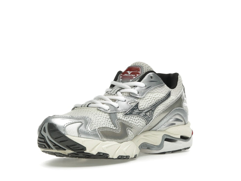 Mizuno Wave Rider 10 White Black Rythmic Red - vue 14