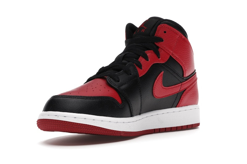 Air Jordan 1 Mid Banned (2020) (GS) - Black/Gym Red-White - 554725-074 - 13