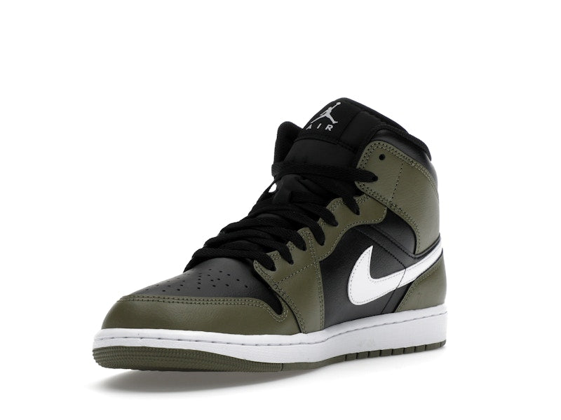 Air Jordan 1 Mid Black White Olive - Black/Medium Olive/Sail/White - DQ8426-092 - 13
