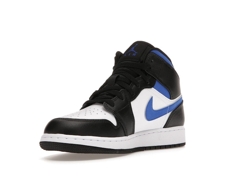 Air Jordan 1 Mid White Black Royal (GS) - White/Racer Blue-Black - 554725-140 - 13