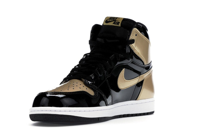 Air Jordan 1 Retro High Patent Gold Toe - Black/Metallic Gold-Summit White - 861428-007 - 13