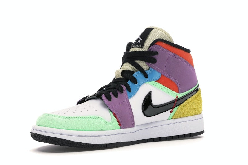 Air Jordan 1 Mid SE Multi Color (W) - White/Black-Lightbulb-Team Orange - CW1140-100 - 14