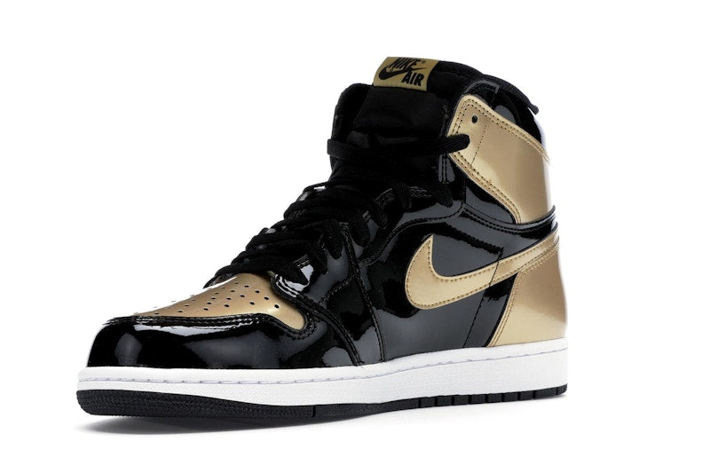 Air Jordan 1 Retro High Patent Gold Toe - Black/Metallic Gold-Summit White - 861428-007 - 14