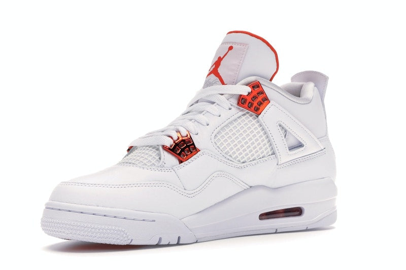 Air Jordan 4 Retro Metallic Orange - White/Metallic Silver-Team Orange - CT8527-118 - 14