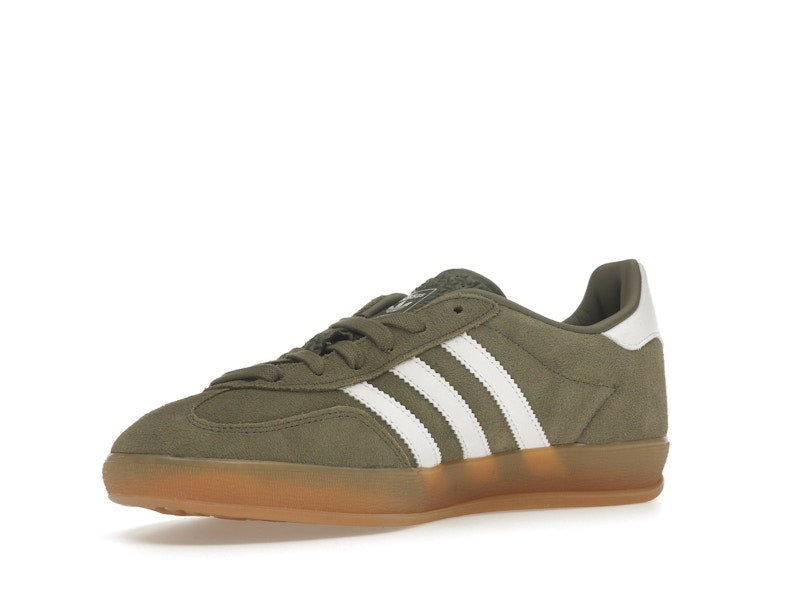 adidas Gazelle Indoor Olive Strata Cloud White Gum - Olive Strata/Cloud White/Gold Metallic - JQ0174 - 14