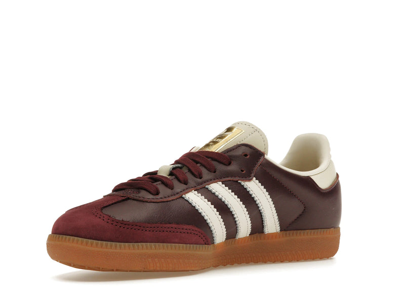 Adidas Samba OG Maroon Gold Metallic - Maroon/Cream White/Gold Metallic - ID0477 - 14