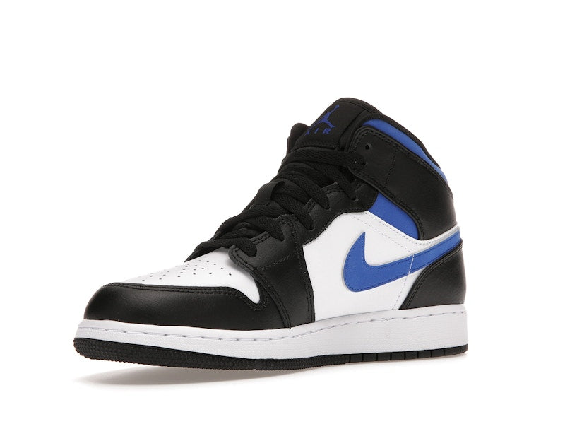Air Jordan 1 Mid White Black Royal (GS) - White/Racer Blue-Black - 554725-140 - 14