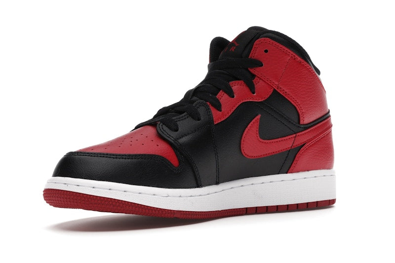 Air Jordan 1 Mid Banned (2020) (GS) - Black/Gym Red-White - 554725-074 - 14