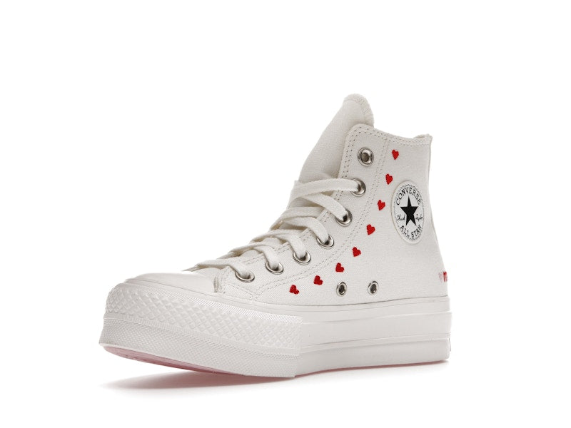 Converse Chuck Taylor All Star Lift Hi White Red (Women's) - vue 15