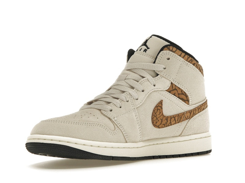 Air Jordan 1 Mid SE Brown Elephant - Light Orewood Brown/White/Light British Tan/Metallic Gold - DZ4129-102 - 14