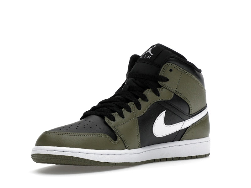 Air Jordan 1 Mid Black White Olive - Black/Medium Olive/Sail/White - DQ8426-092 - 14