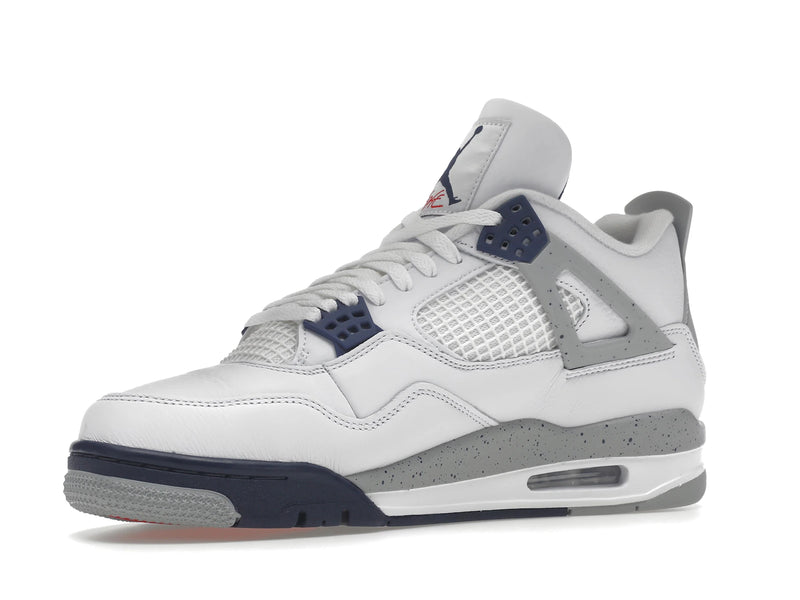 Air Jordan 4 Retro White Midnight Navy - White/Midnight Navy/Light Smoke Grey-Fire Red - DH6927-140 - 15