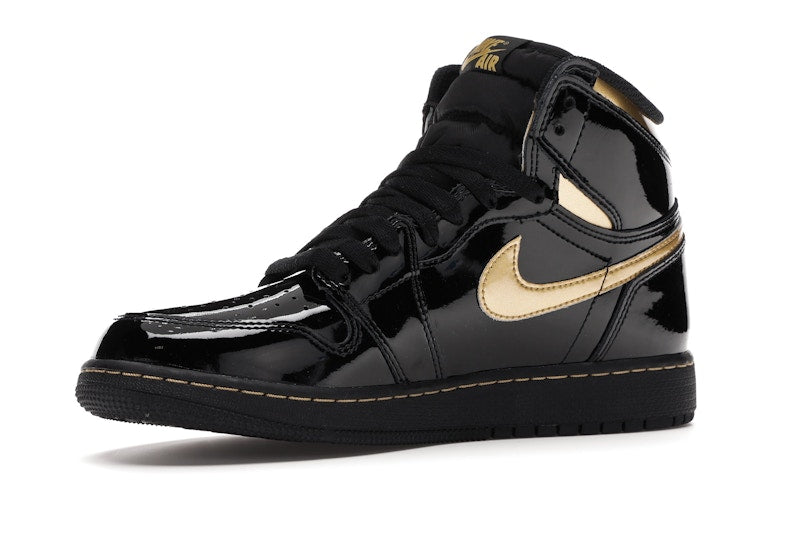 Air Jordan 1 Retro High Black Metallic Gold (2020) (GS) - Black/Black-Metallic Gold - 575441-032 - 15