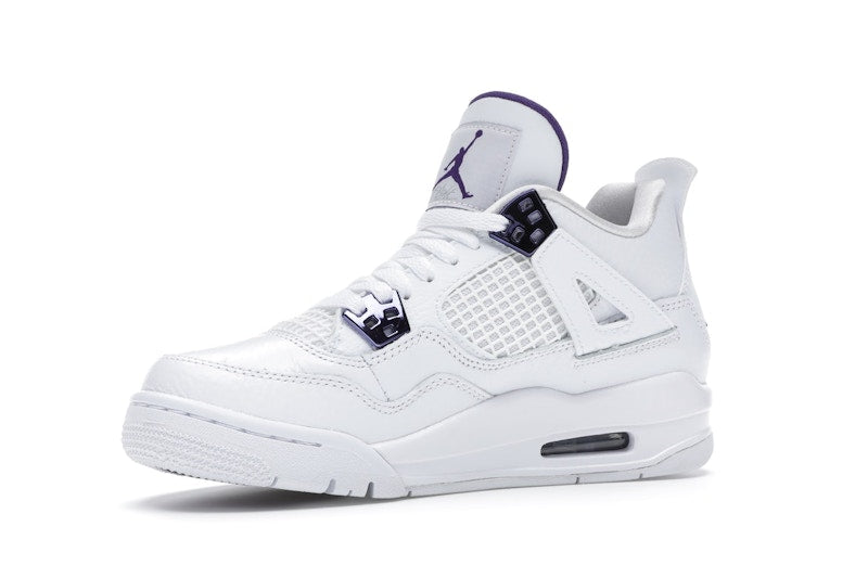 Air Jordan 4 Retro Metallic Purple (GS) - White/Court Purple-Metallic Silver - 408452-115 - 15