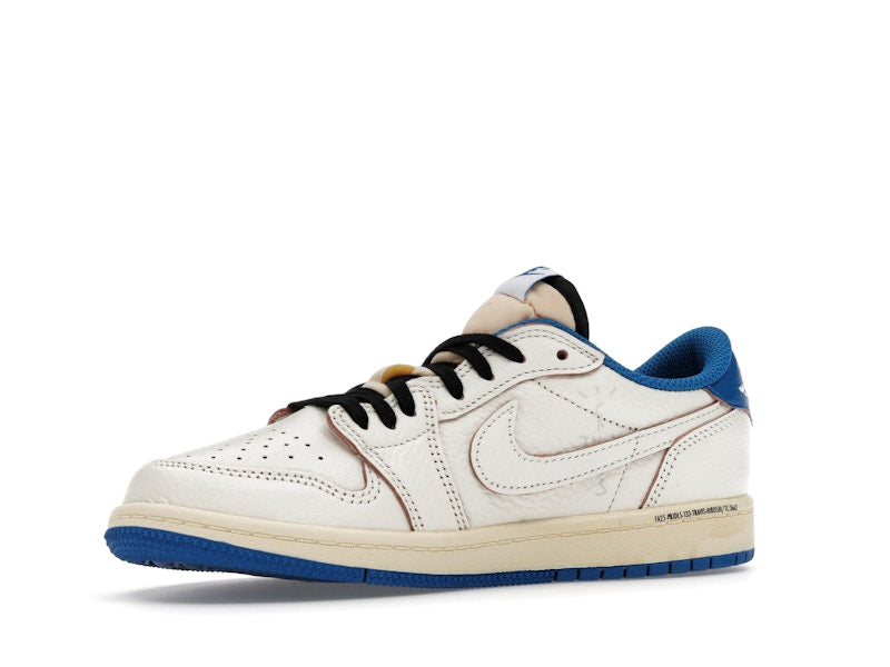Air Jordan 1 Retro Low OG SP Fragment X Travis Scott Sail Military Blue (Enfant) - Sail/Black/Muslin/Military Blue - DO5442-104 - 15
