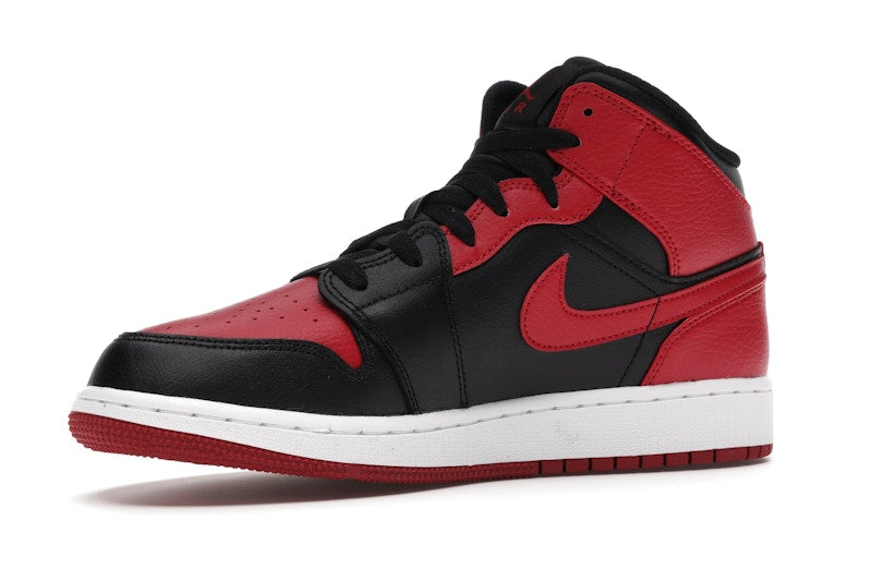 Air Jordan 1 Mid Banned (2020) (GS) - Black/Gym Red-White - 554725-074 - 15