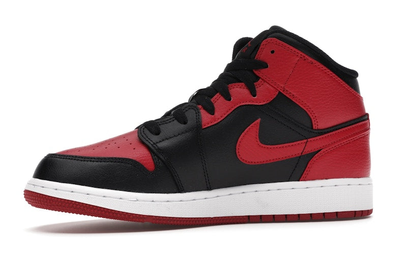 Air Jordan 1 Mid Banned (2020) (GS) - Black/Gym Red-White - 554725-074 - 16