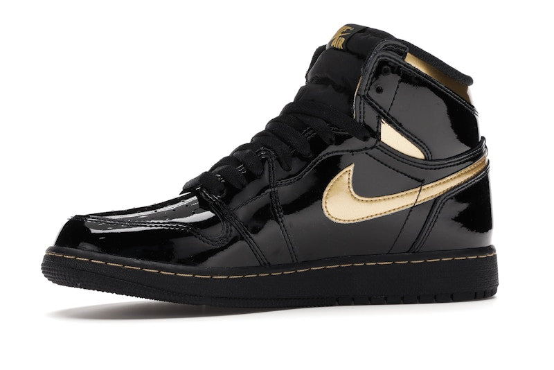 Air Jordan 1 Retro High Black Metallic Gold (2020) (GS) - Black/Black-Metallic Gold - 575441-032 - 16