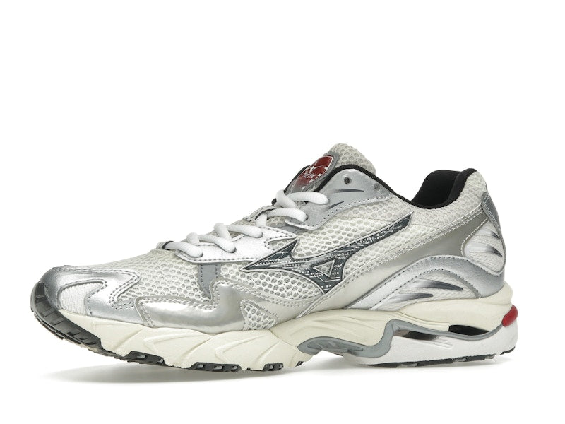 Mizuno Wave Rider 10 White Black Rythmic Red - vue 17