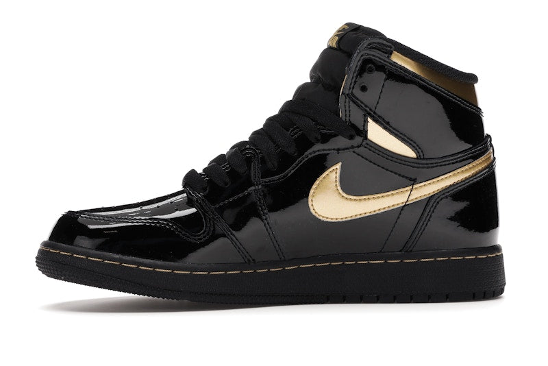 Air Jordan 1 Retro High Black Metallic Gold (2020) (GS) - Black/Black-Metallic Gold - 575441-032 - 17