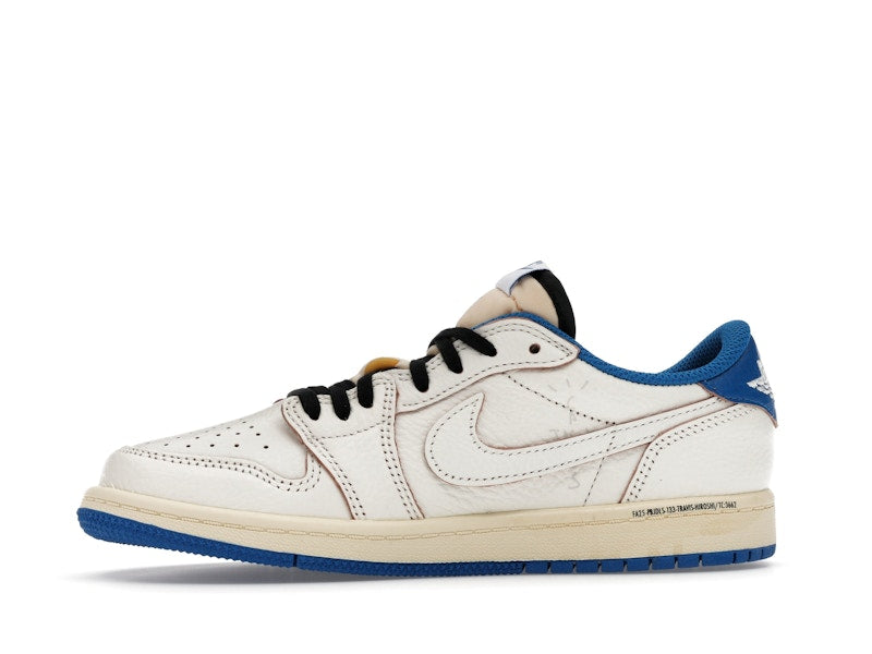 Air Jordan 1 Retro Low OG SP Fragment X Travis Scott Sail Military Blue (Enfant) - Sail/Black/Muslin/Military Blue - DO5442-104 - 17