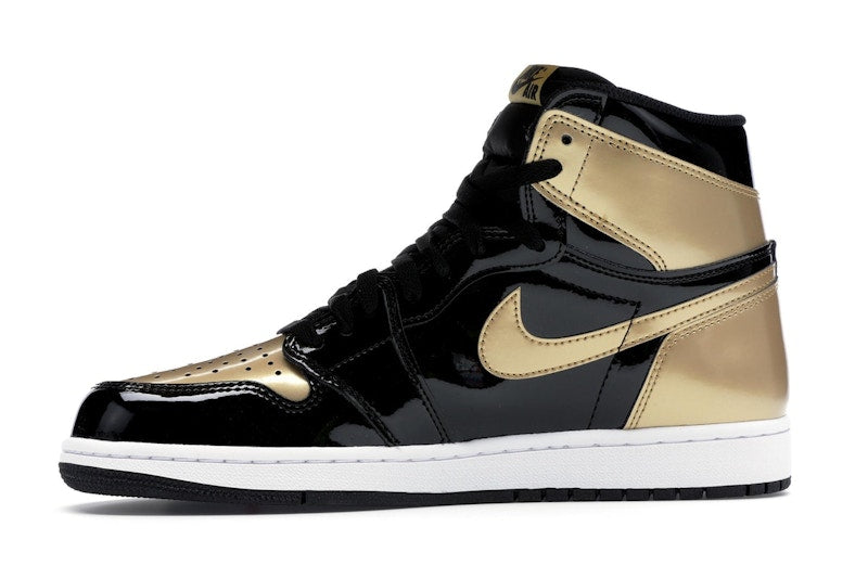 Air Jordan 1 Retro High Patent Gold Toe - Black/Metallic Gold-Summit White - 861428-007 - 17