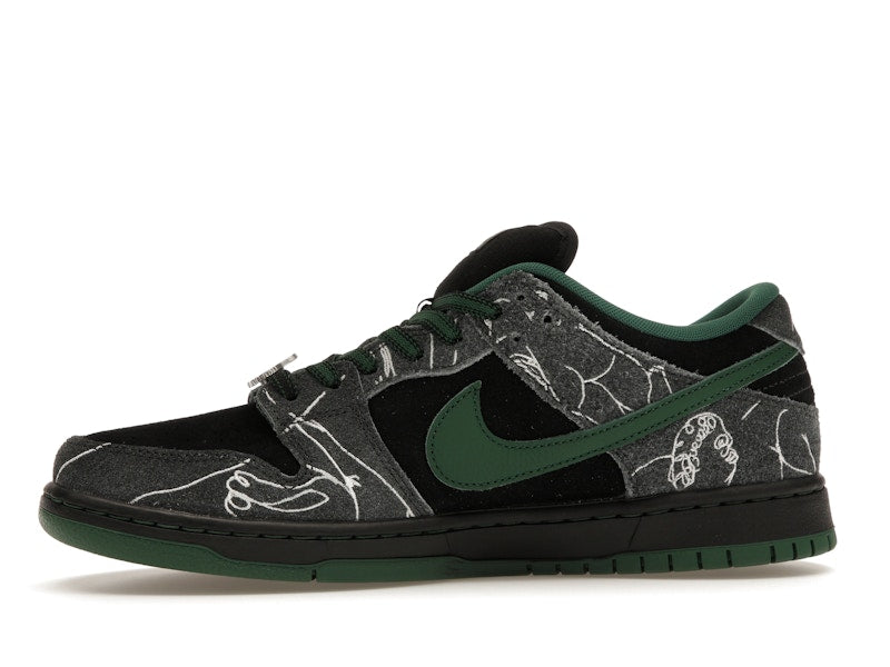 Nike SB Dunk Low There Skateboards - Black/Gorge Green-Summit White - HF7743-001 - 17