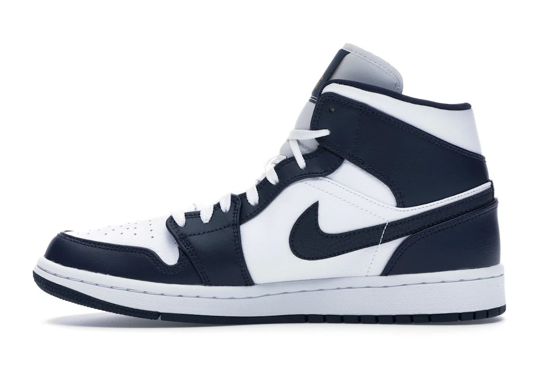 Image 2 de Air Jordan 1 Mid White Metallic Gold Obsidian 554724-174