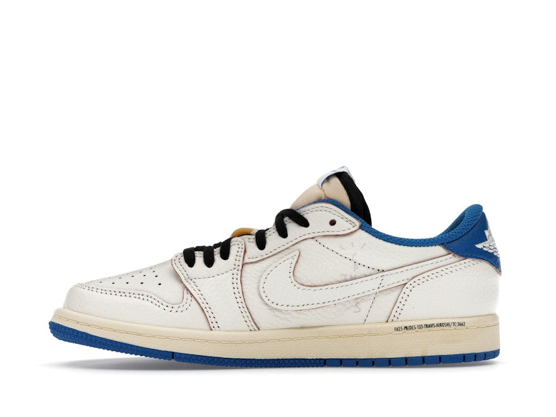 Air Jordan 1 Retro Low OG SP Fragment X Travis Scott Sail Military Blue (Enfant) - Sail/Black/Muslin/Military Blue - DO5442-104 - 18