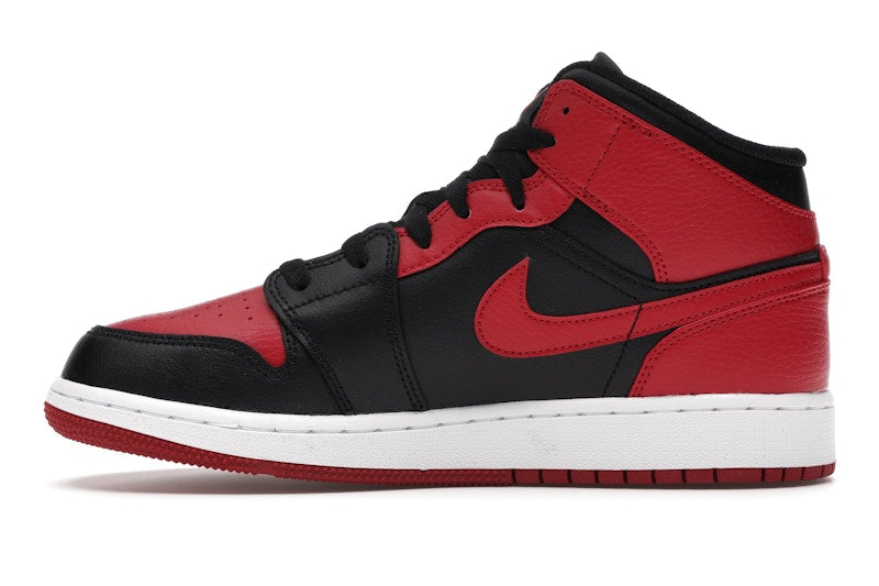 Air Jordan 1 Mid Banned (2020) (GS) - Black/Gym Red-White - 554725-074 - 18