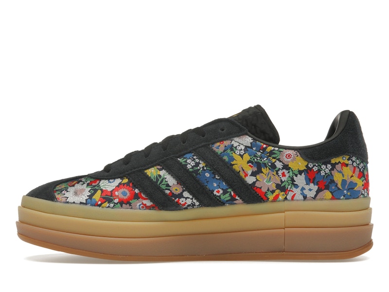adidas Gazelle Bold Liberty London Floral Embroidery (Women's) - Core Black/Supplier Colour/Gold Metallic - JI2572 - 18