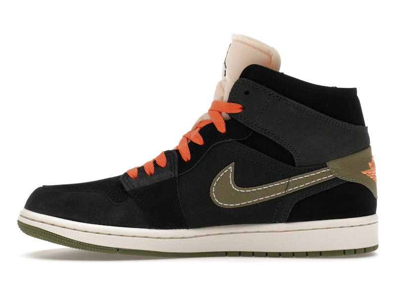 Air Jordan 1 Mid SE Craft Anthracite Light Olive - Anthracite/Black/Bright Mandarin/Sky J Light Olive - FD6817-003 - 18