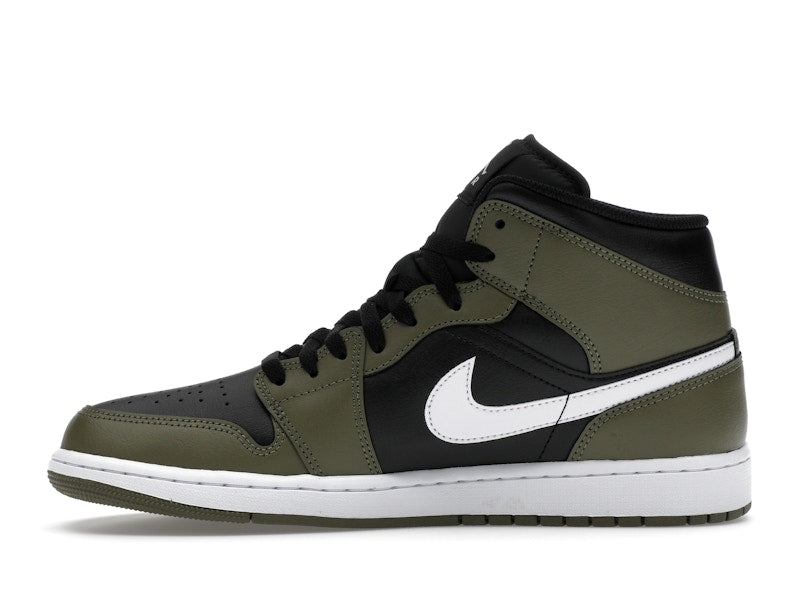 Air Jordan 1 Mid Black White Olive - Black/Medium Olive/Sail/White - DQ8426-092 - 18