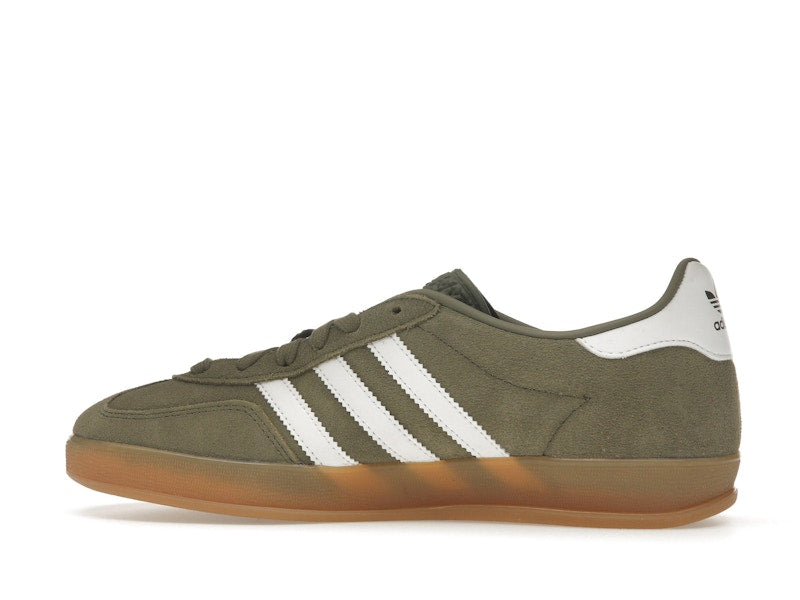 adidas Gazelle Indoor Olive Strata Cloud White Gum - Olive Strata/Cloud White/Gold Metallic - JQ0174 - 19