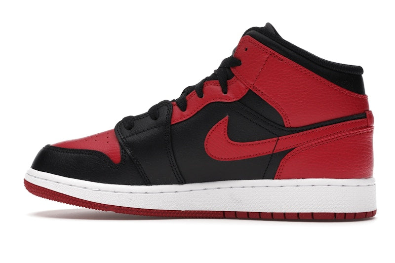 Air Jordan 1 Mid Banned (2020) (GS) - Black/Gym Red-White - 554725-074 - 19