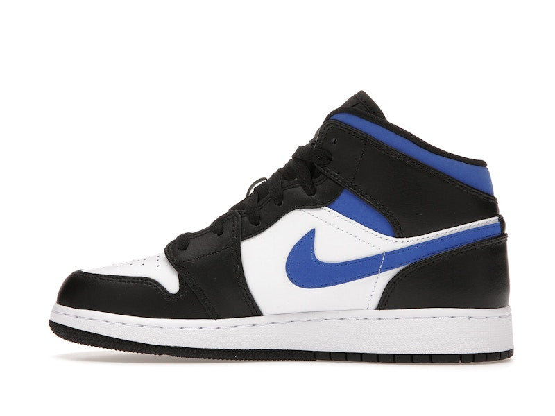 Air Jordan 1 Mid White Black Royal (GS) - White/Racer Blue-Black - 554725-140 - 19