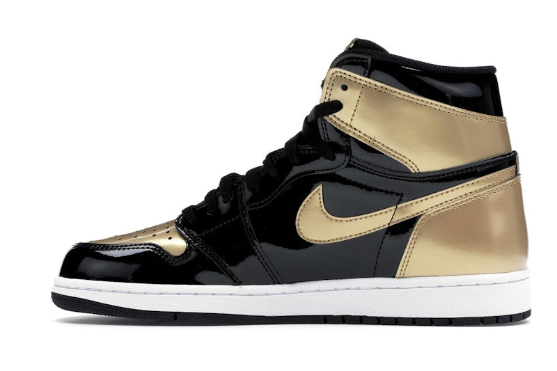 Air Jordan 1 Retro High Patent Gold Toe - Black/Metallic Gold-Summit White - 861428-007 - 19