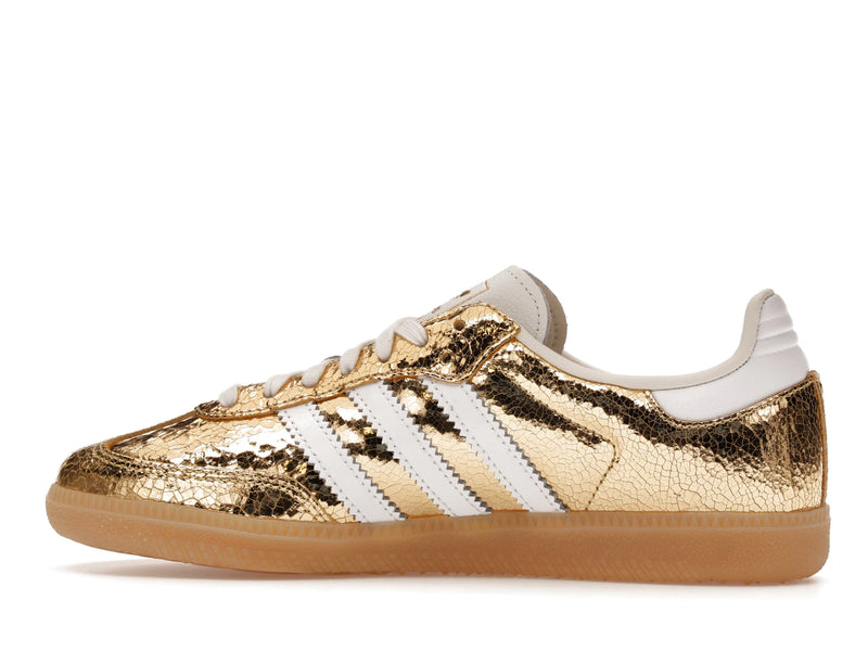 Adidas Samba OG Gold Metallic Cracked Leather - Gold Metallic/White/Core White - KI5719 - 19