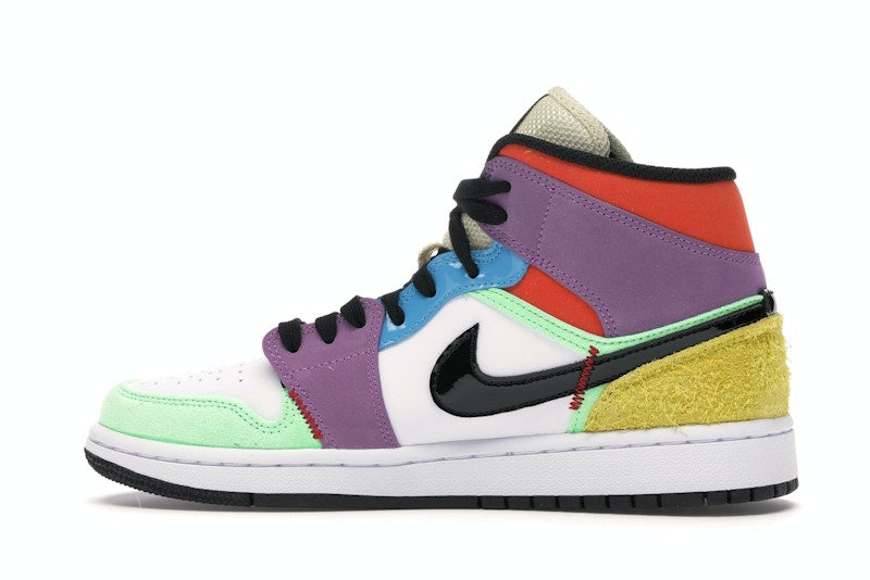 Air Jordan 1 Mid SE Multi Color (W) - White/Black-Lightbulb-Team Orange - CW1140-100 - 19