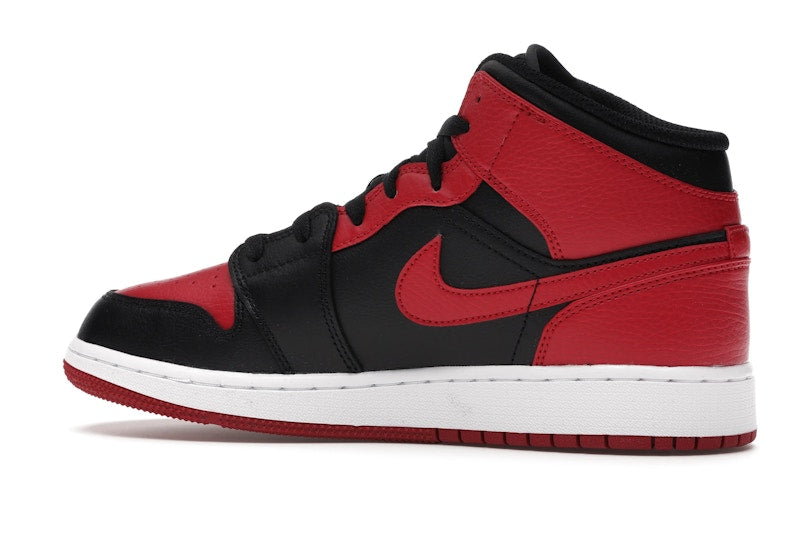 Air Jordan 1 Mid Banned (2020) (GS) - Black/Gym Red-White - 554725-074 - 20