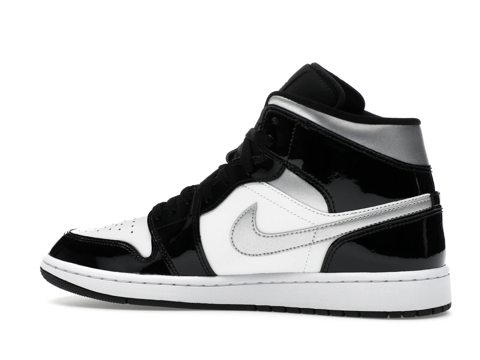 Air Jordan 1 Mid SE Patent Black White Metallic Silver Metallic Gold - view 20