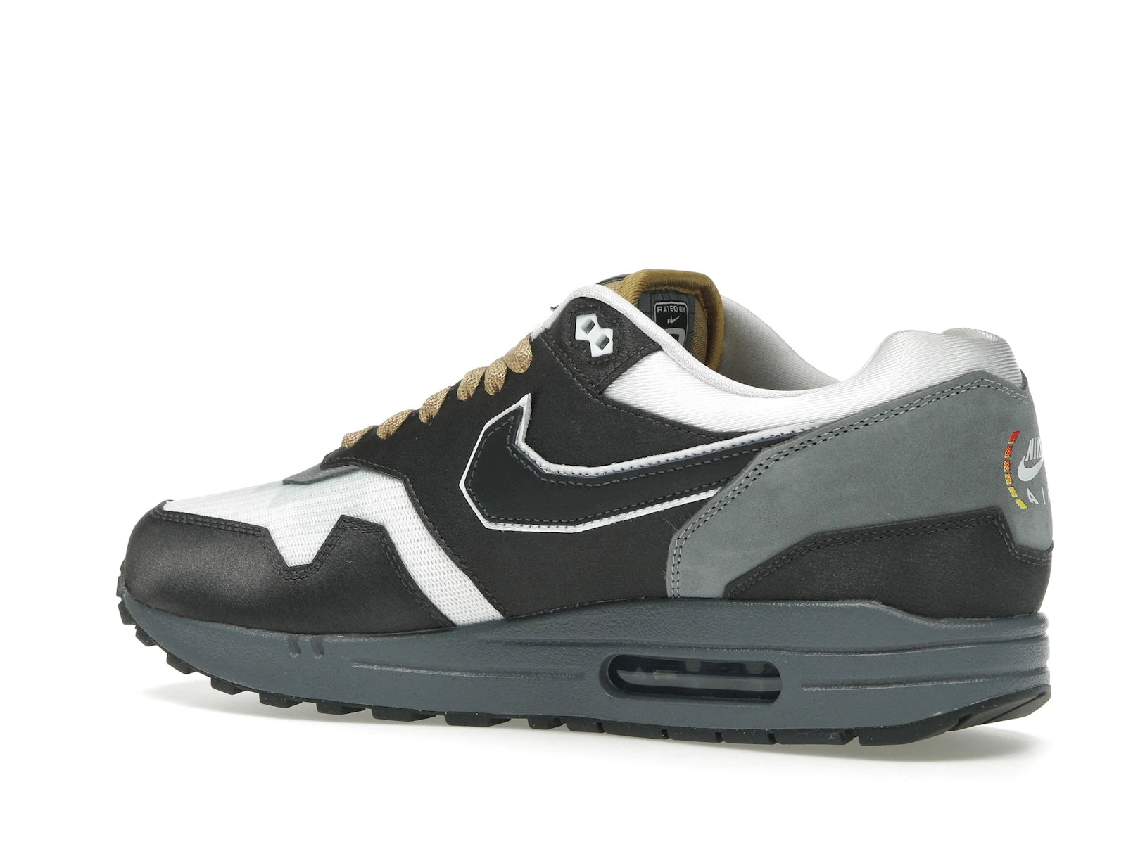 Nike Air Max 1 Swoosh Low Poly Big Head Mode - Dark Smoke Grey/White/Metallic Gold - IB9898-001 - 21