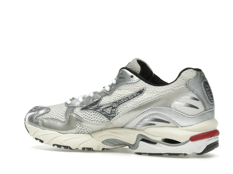 Mizuno Wave Rider 10 White Black Rythmic Red - vue 22