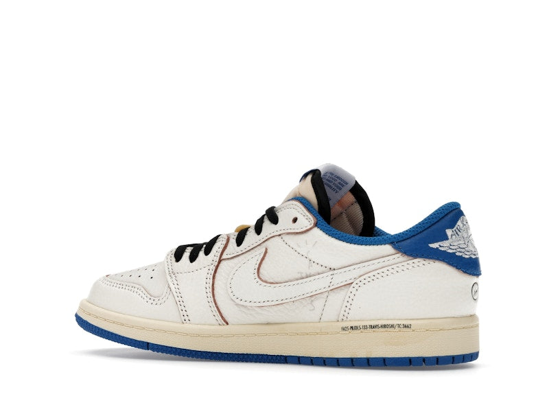 Air Jordan 1 Retro Low OG SP Fragment X Travis Scott Sail Military Blue (Enfant) - Sail/Black/Muslin/Military Blue - DO5442-104 - 21