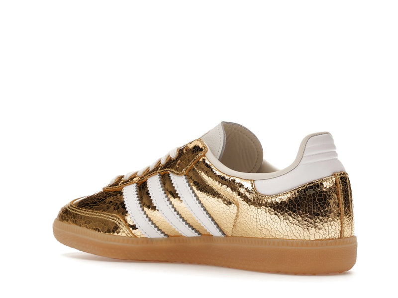 Adidas Samba OG Gold Metallic Cracked Leather - Gold Metallic/White/Core White - KI5719 - 22