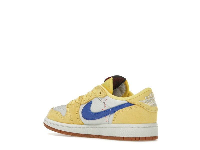 Air Jordan 1 Retro Low OG SP Travis Scott Canary (Enfant) - Canary/Racer Blue/Light Silver/Gum Medium Brown - DZ5909-700 - 22