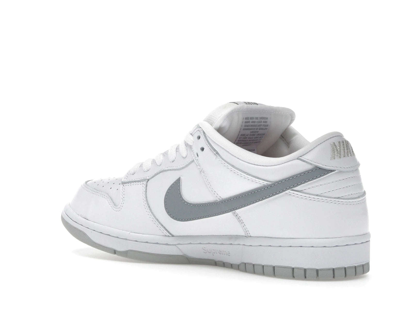 Nike SB Dunk Low Supreme 94 White Metallic Silver - White/Metallic Silver/White - HQ8487-100 - 22
