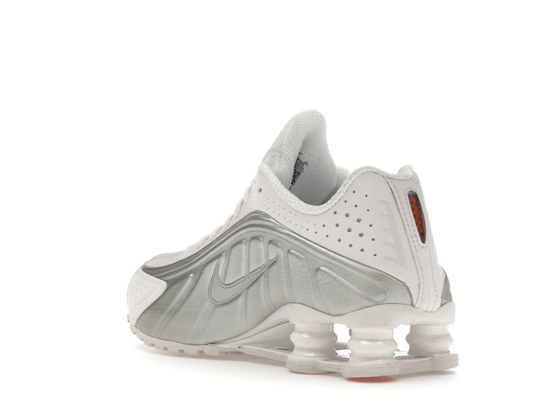 Nike Shox R4 White Metallic (W) - White/White-Metallic Silver-Max Orange - AR3565-101 - 23