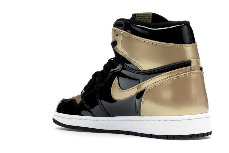 Air Jordan 1 Retro High Patent Gold Toe - Black/Metallic Gold-Summit White - 861428-007 - 23